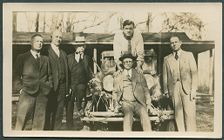 Fred Sutton with Babe Ruth and others at Camp Bryan